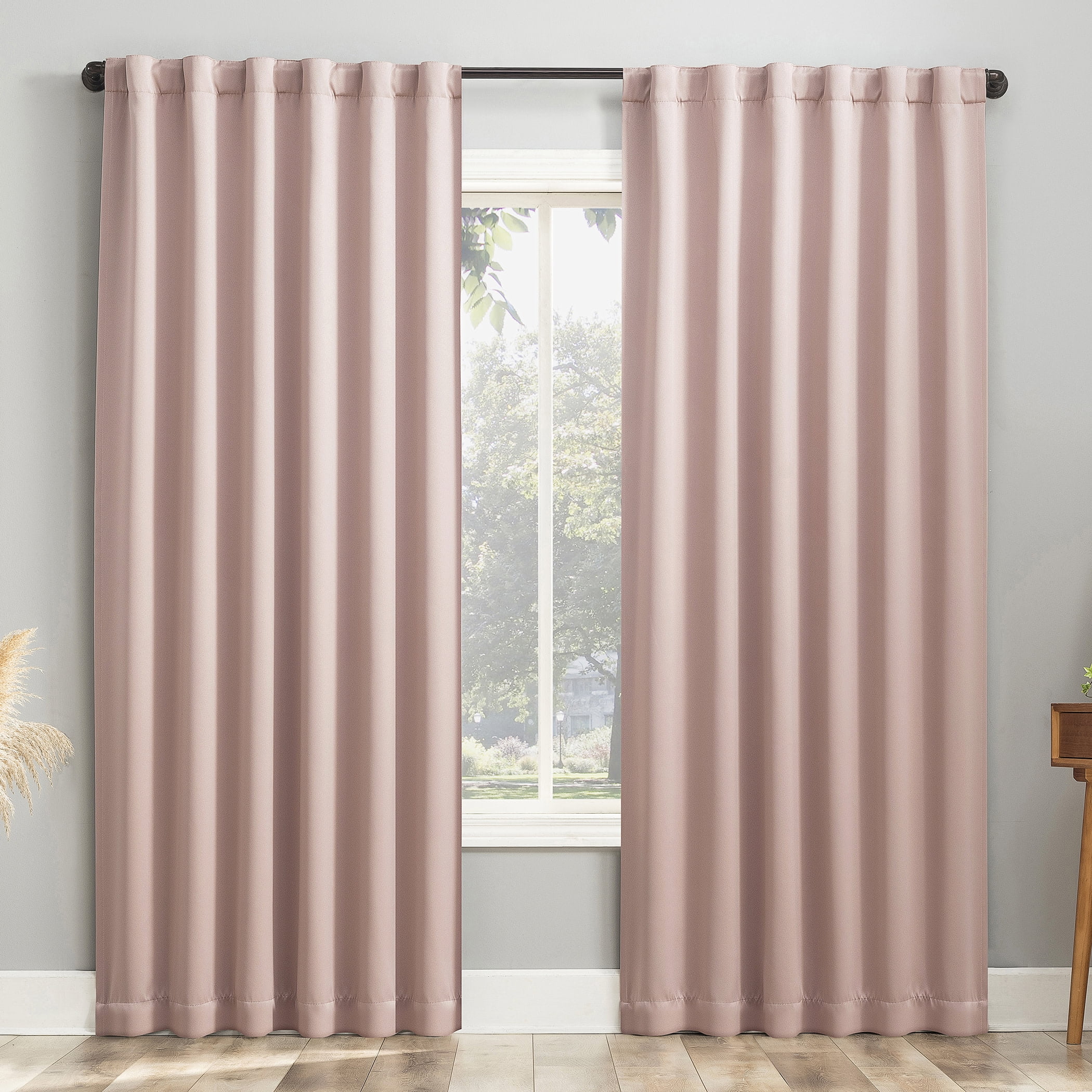 Blush Pink 52" x 96" Polyester Blackout Curtain Panel Pair