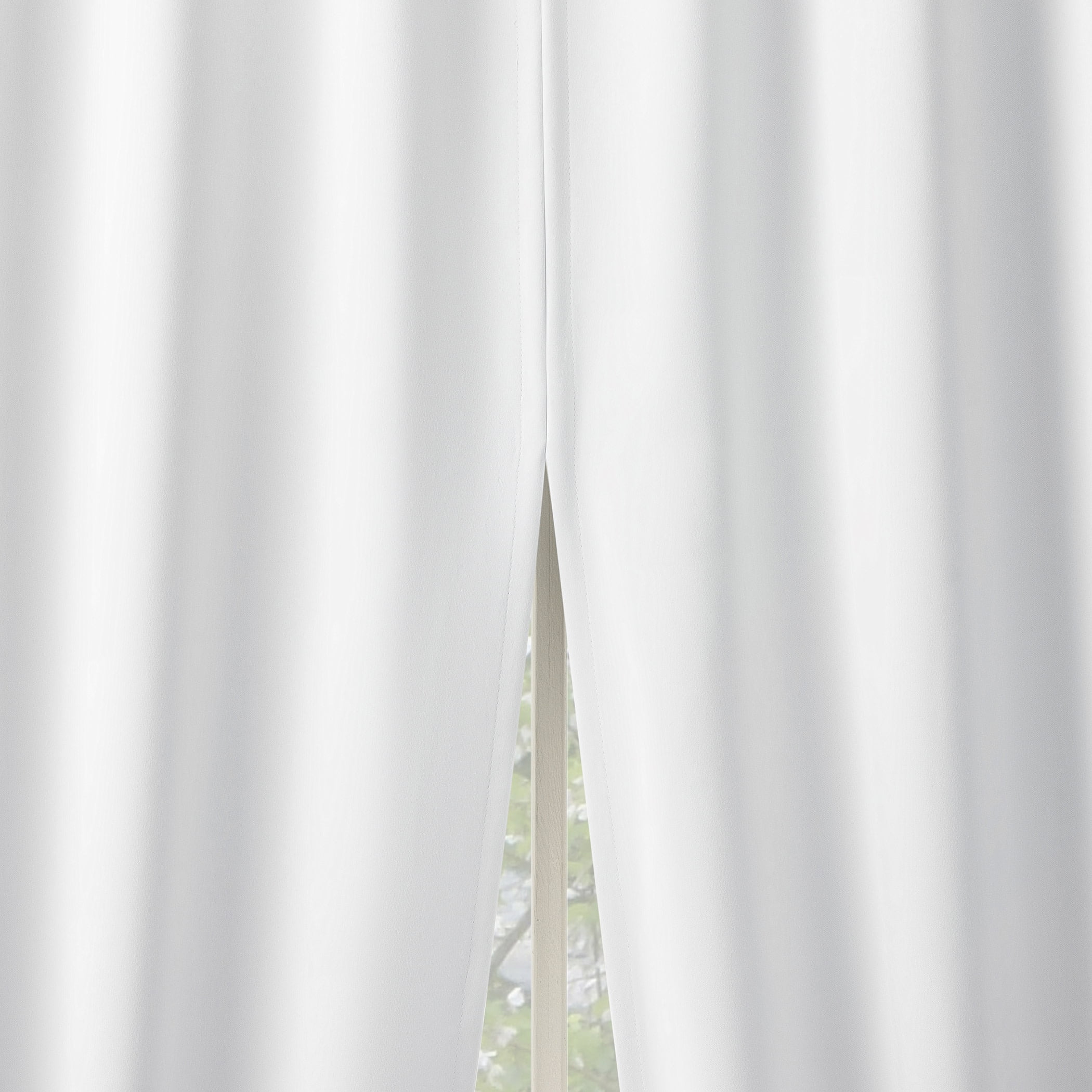 White 84" Polyester Blackout Back Tab Curtain Panel Pair
