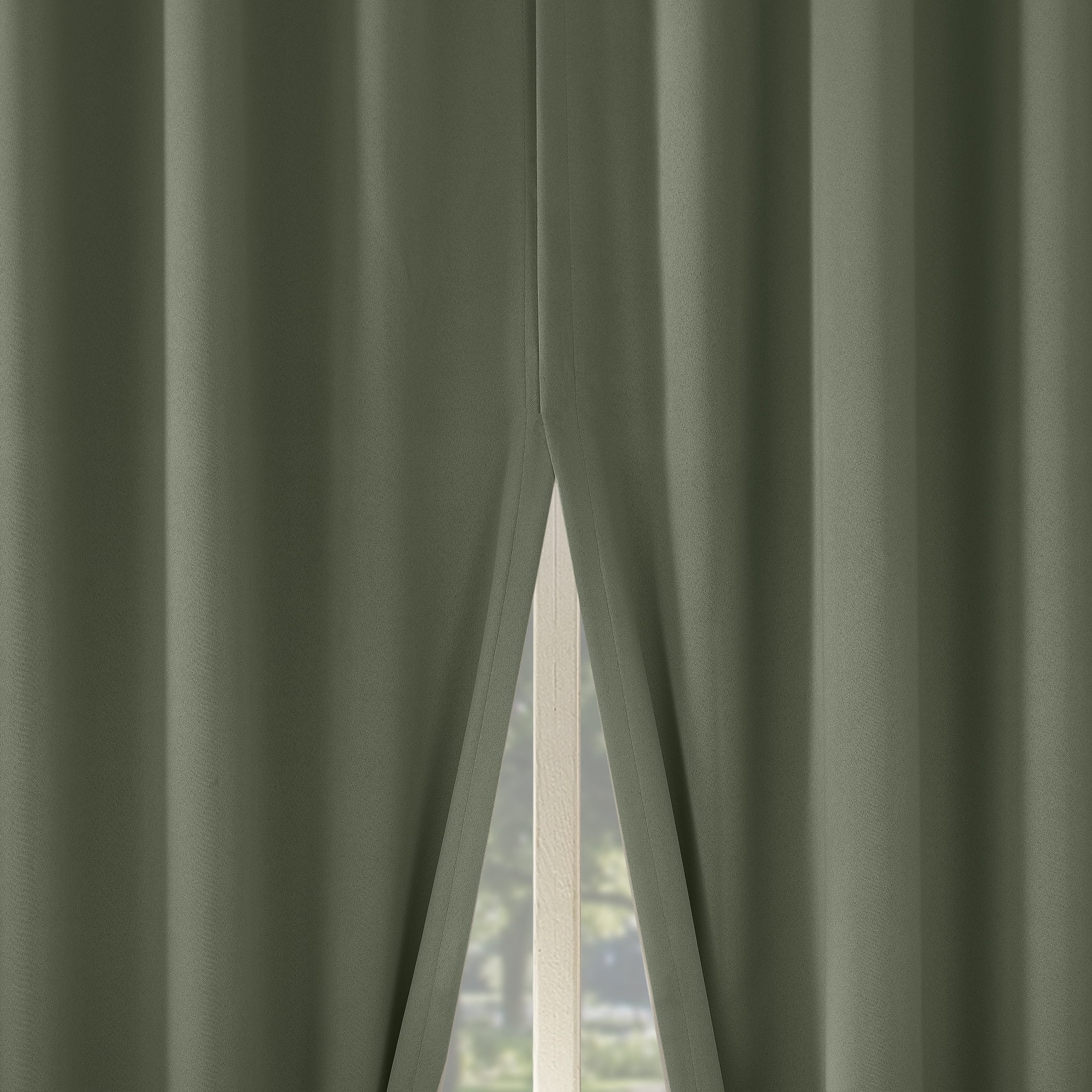 Sage Green Blackout Magnetic Closure Curtain Panel Pair, 52" x 63"