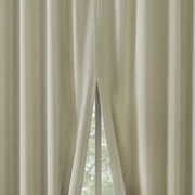 Sun Zero Aria 2-pack Magnetic Closure Theater Grade 100% Blackout Back Tab Curtain Panel Pair, 52"x84", Cream