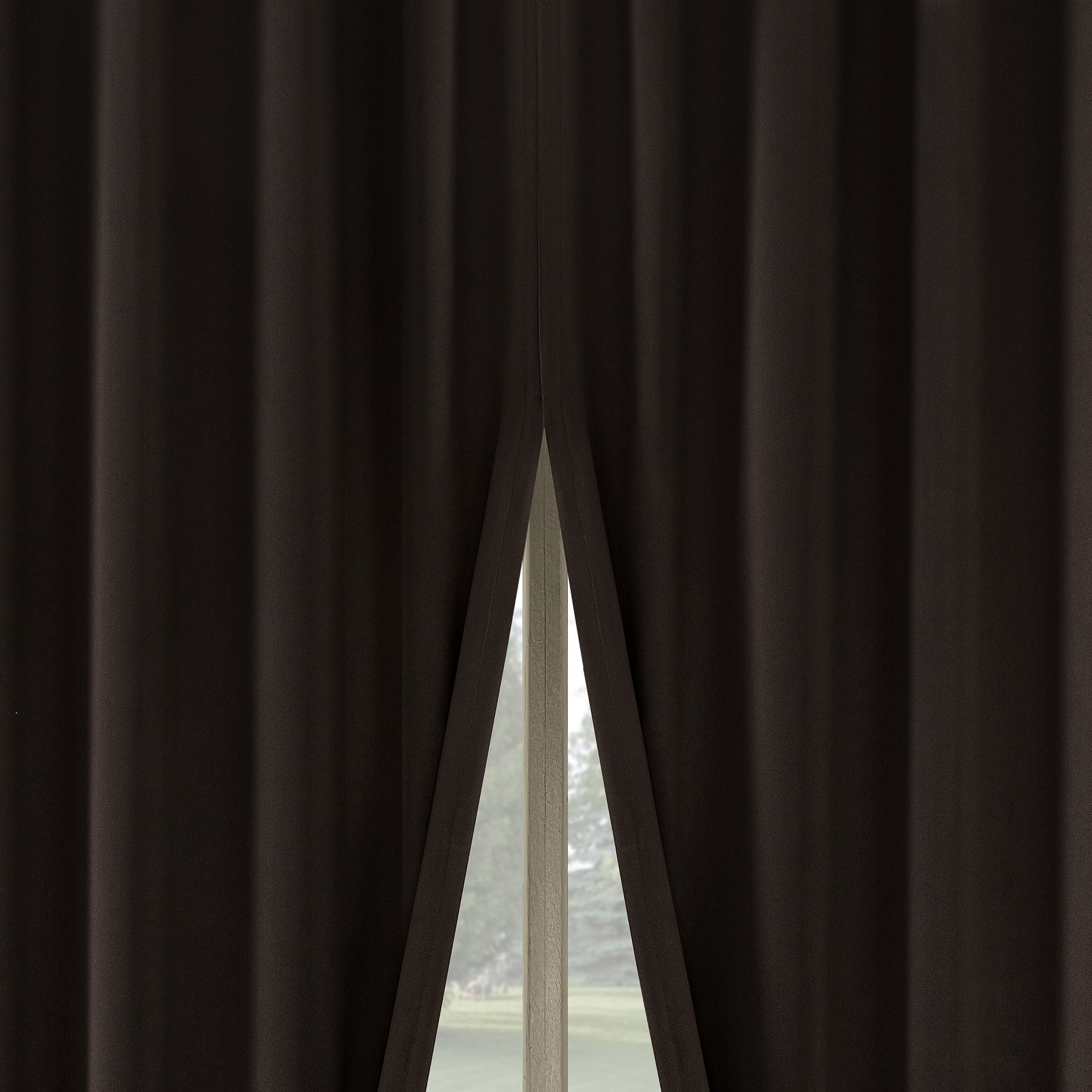 Chocolate Brown 96" Blackout Polyester Window Curtain Panel Pair