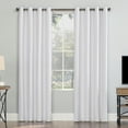 thumbnail image 1 of Sun Zero Array Woven Dobby Draft Shield Fleece Insulated 100% Blackout Grommet Curtain Panel50" x 84", Dove White, 1 of 3