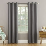Sun Zero Arya Room Darkening Grommet Curtain Panel, 40"x63", Gray