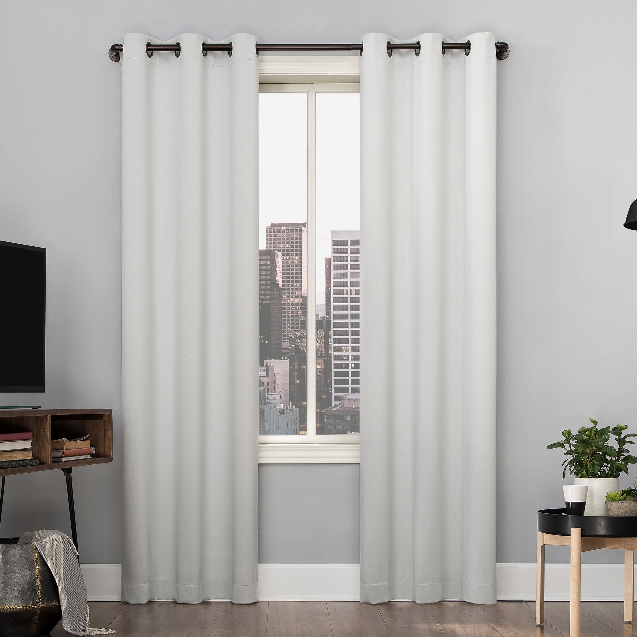 Sun Zero Avery Total 100% Blackout Grommet Curtain Panel, 40" x 63", Pearl