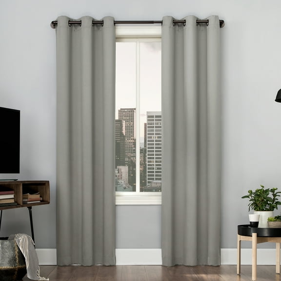Sun Zero Avery Total 100% Blackout Grommet Curtain Panel, 40" x 63", Silver