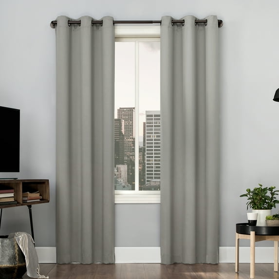 Sun Zero Avery Total 100% Blackout Grommet Curtain Panel, 40" x 84", Silver