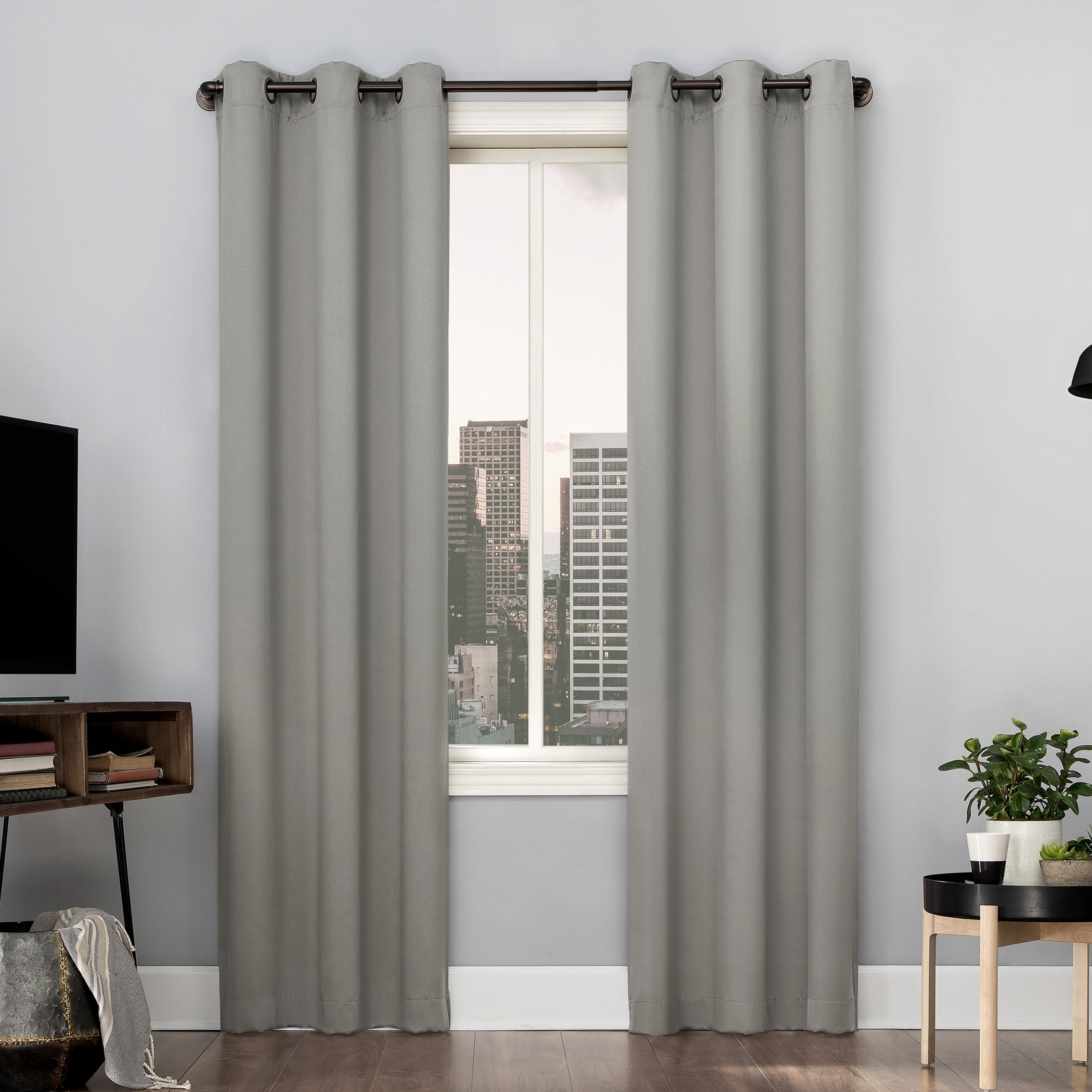 Sun Zero Avery Total 100% Blackout Grommet Curtain Panel, 40" x 96", Silver