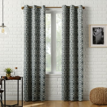 Sun Zero Barnett Trellis Blackout Grommet Curtain Panel, 40"X63", Gray