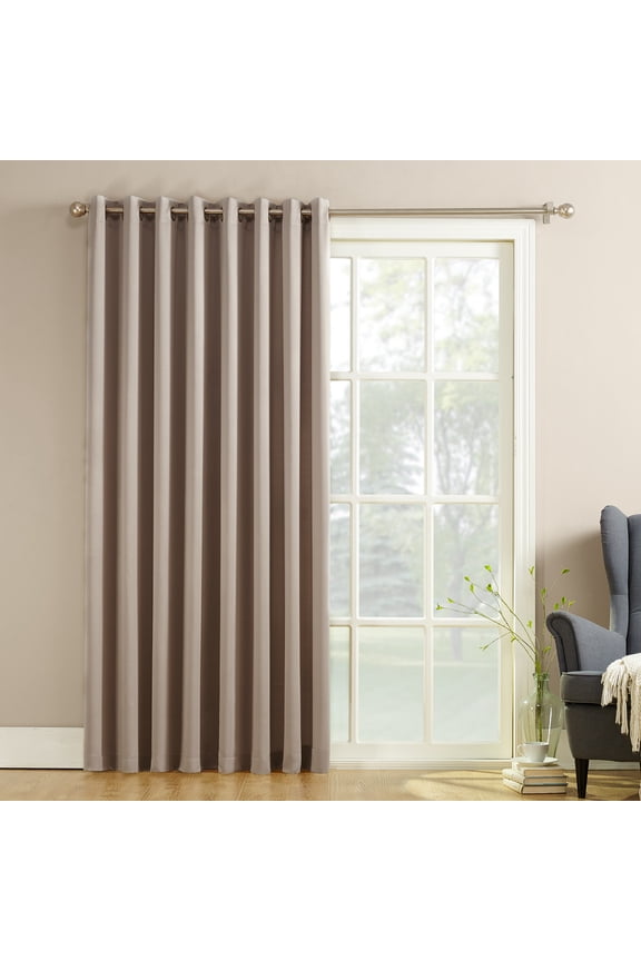 Bartlett Grommet Room Darkening Extra Wide Patio Curtain Panel, 100"X84",Stone