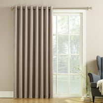 Sun Zero Bartlett Grommet Room Darkening Extra Wide Patio Curtain Panel, 100"x84",Stone
