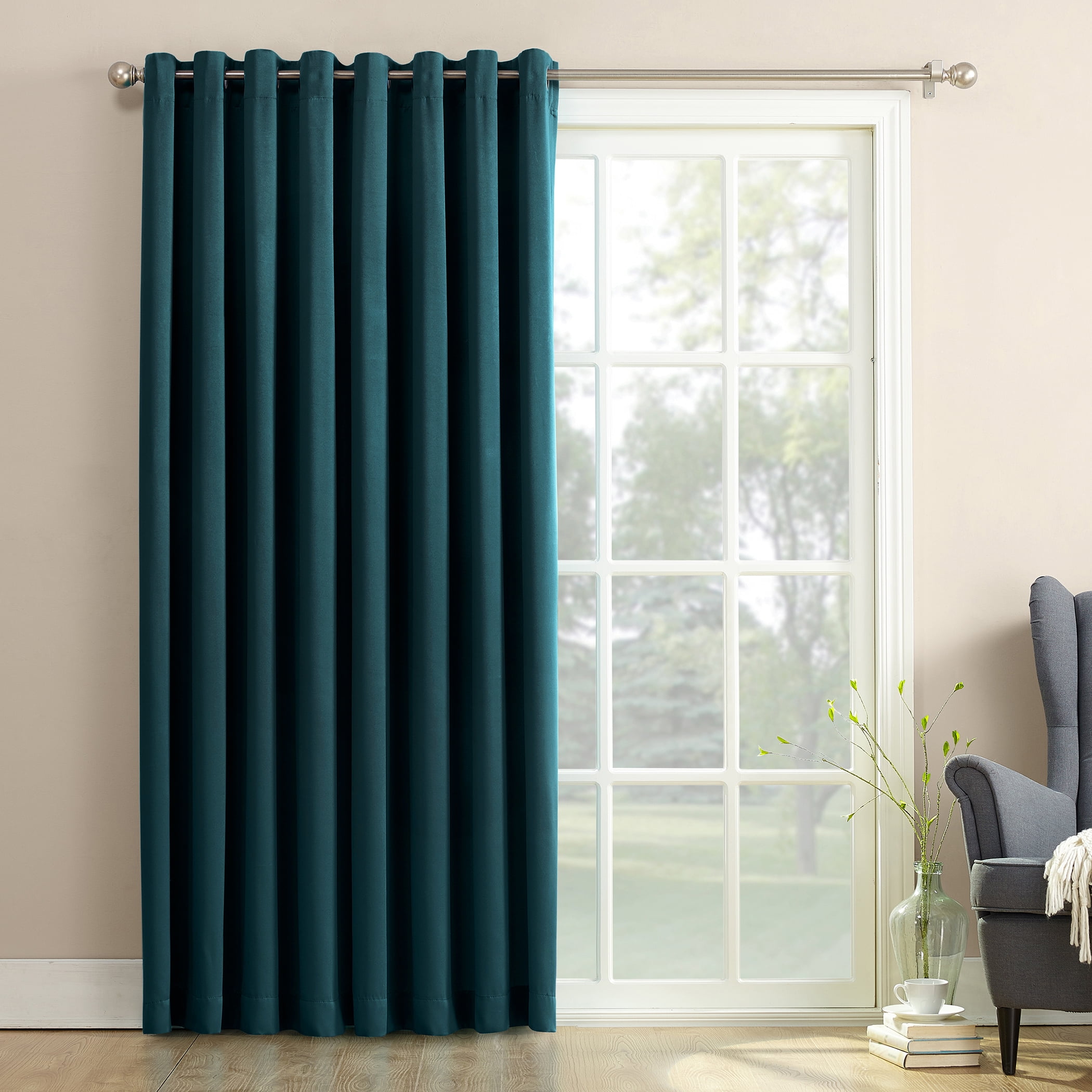 Sun Zero Bartlett Grommet Room Darkening Extra Wide Patio Curtain 