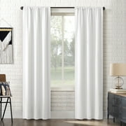 Sun Zero Bergen 2-pack Dorm Curtain Theater Grade Extreme 100% Blackout Rod Pocket Curtain Panel Pair, White, 40"W x 63"L (2 Panels)