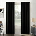 thumbnail image 1 of Sun Zero Bergen 2-pack Dorm Curtain Theater Grade Extreme 100% Blackout Rod Pocket Curtain Panel Pair, Black, 40"W x 84"L (2 Panels), 1 of 8