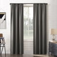 thumbnail image 1 of Sun Zero Bergen Dorm Curtain Theater Grade Extreme 100% Blackout Rod Pocket Curtain Panel, 40"W x 63"L, Gray, 1 of 9