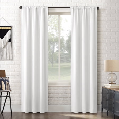 Sun Zero Bergen Dorm Curtain Theater Grade Extreme 100% Blackout Rod Pocket Curtain Panel, 40"W x 63"L, White