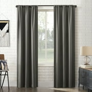 Sun Zero Bergen Theater Grade Extreme 100% Blackout Rod Pocket Curtain Panel, 40"X84", Grey