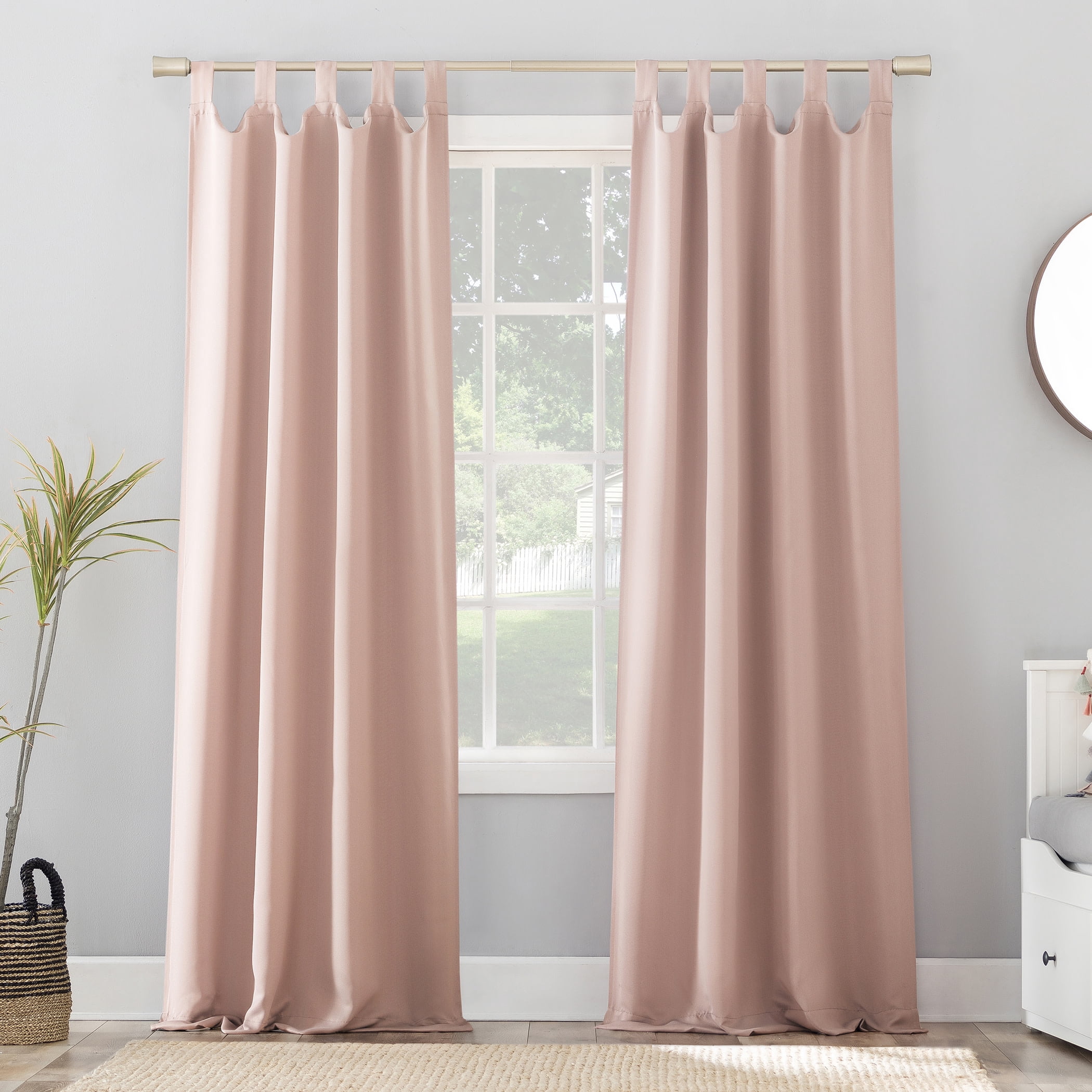 Sun Zero Brant Tab Top Energy Saving Blackout Window Curtain Panel, 40"X63", Gray