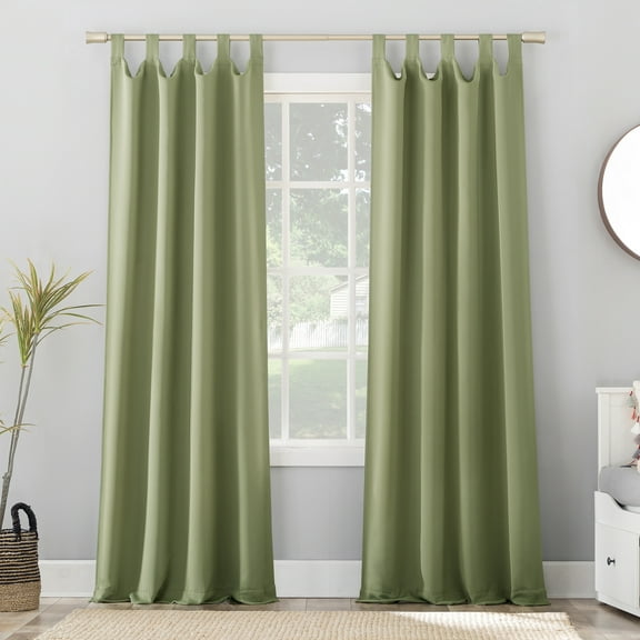 Sun Zero Brant Tab Top Energy Saving Blackout Window Curtain Panel, 40"X63", Gray