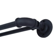 Sun Zero Bronn 3/4" Light Blocking Wrap Around Window Double Curtain Rod, 36-66", Matte Black