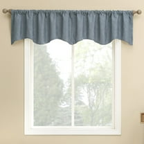 Sun Zero Bronte Floral Jacquard 100% Blackout Rod Pocket Curtain Valance, 50"W X 18"L, Denim Blue