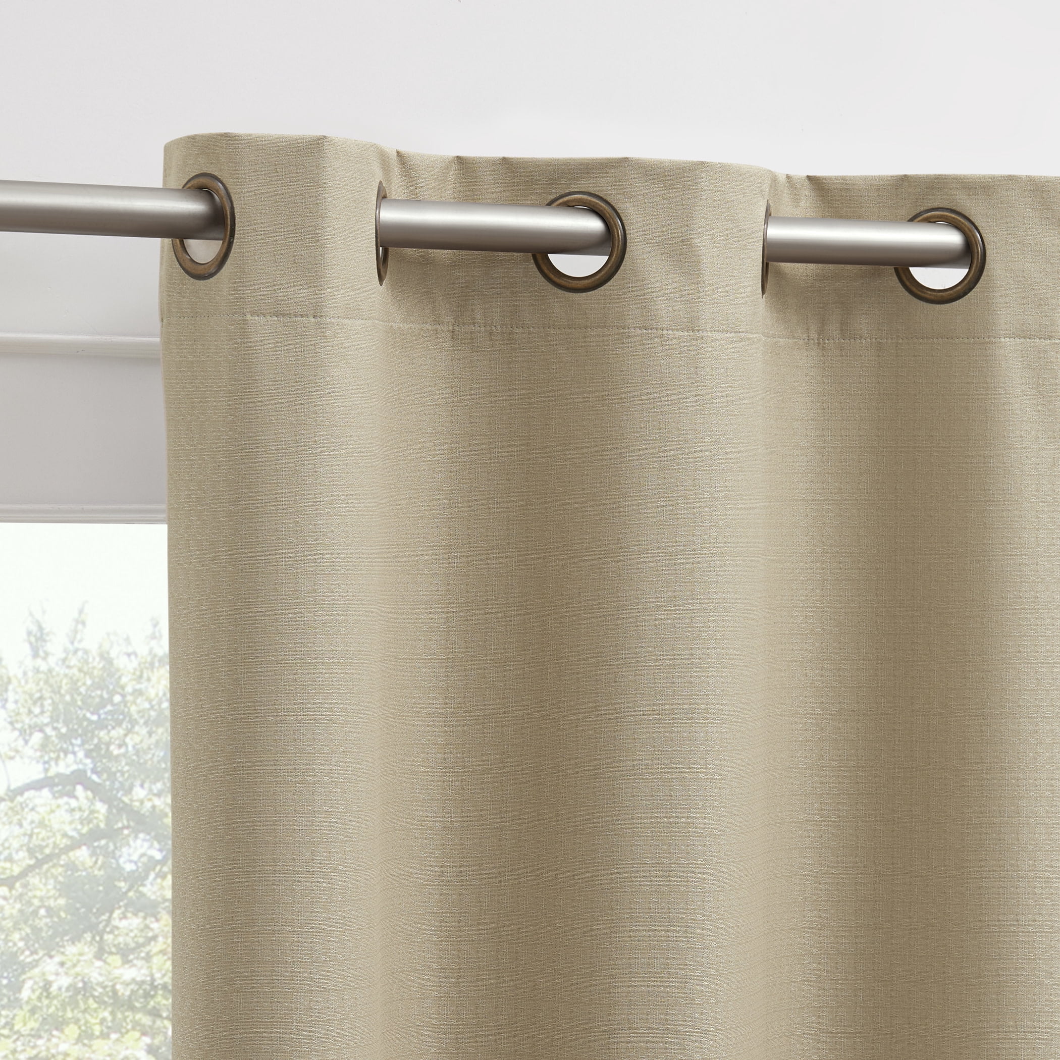 Sun Zero Bryant 2-Piece Textured Thermal Insulated 100% Blackout  Grommet Top Curtain Panel, Taupe, 37”W x 95"L