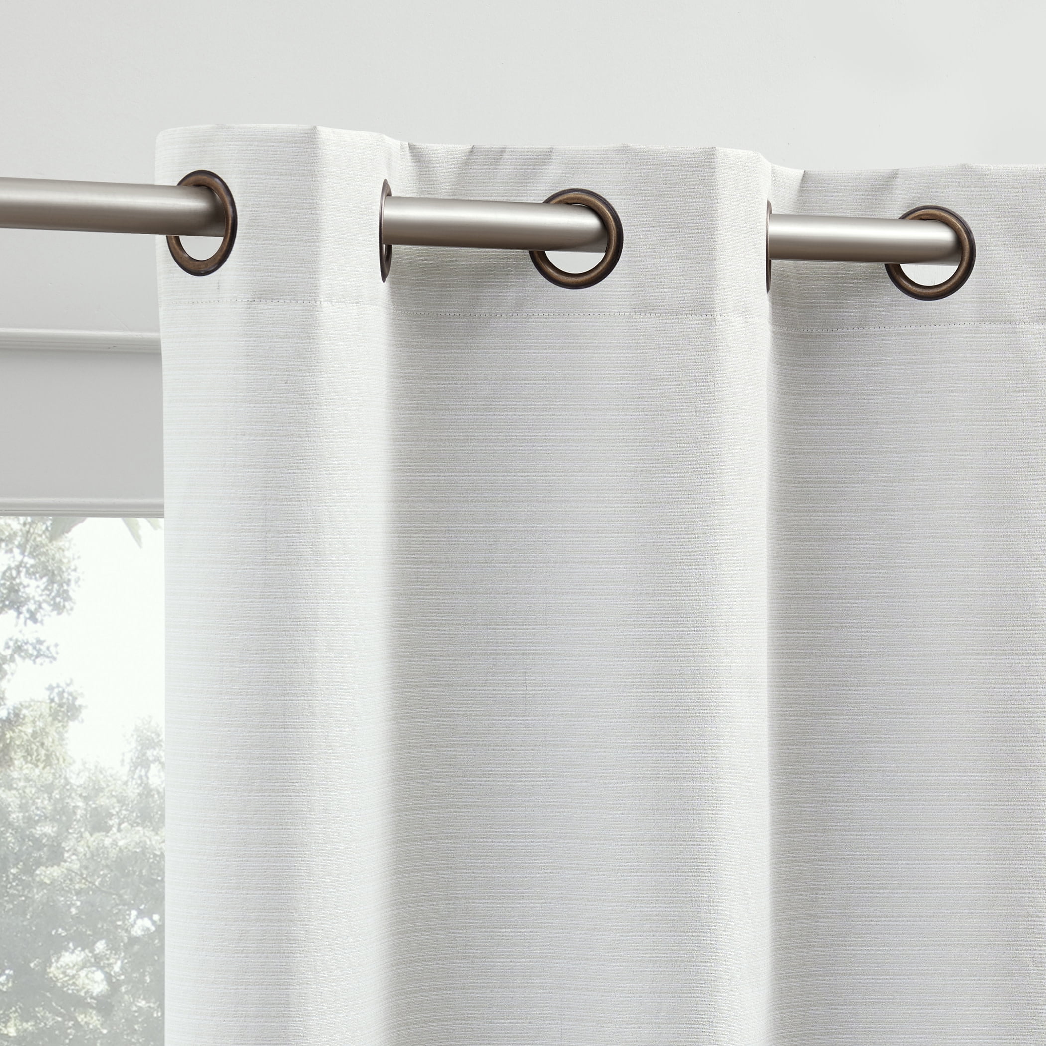 Sun Zero Bryant 2-Piece Textured Thermal Insulated 100% Blackout  Grommet Top Curtain Panel, White, 37”W x 95"L