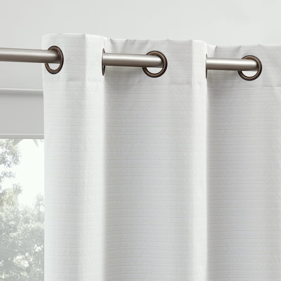 Sun Zero Bryant 2-Piece Textured Thermal Insulated 100% Blackout Grommet Top Curtain Panel, White, 37”W x 95"L