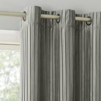 Sun Zero Cascade Pleated Velvet Blackout Grommet Curtain Panel, 40"x84", Gray
