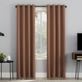 thumbnail image 1 of Sun Zero Channing Grid Texture Draft Shield Fleece Insulated 100% Blackout Grommet Curtain Panel, 50X84, Terracotta, 1 of 10