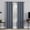 Blue, variant on Sun Zero Channing Grid Texture Draft Shield Fleece Insulated 100% Blackout Grommet Curtain Panel, 50X84, Pearl