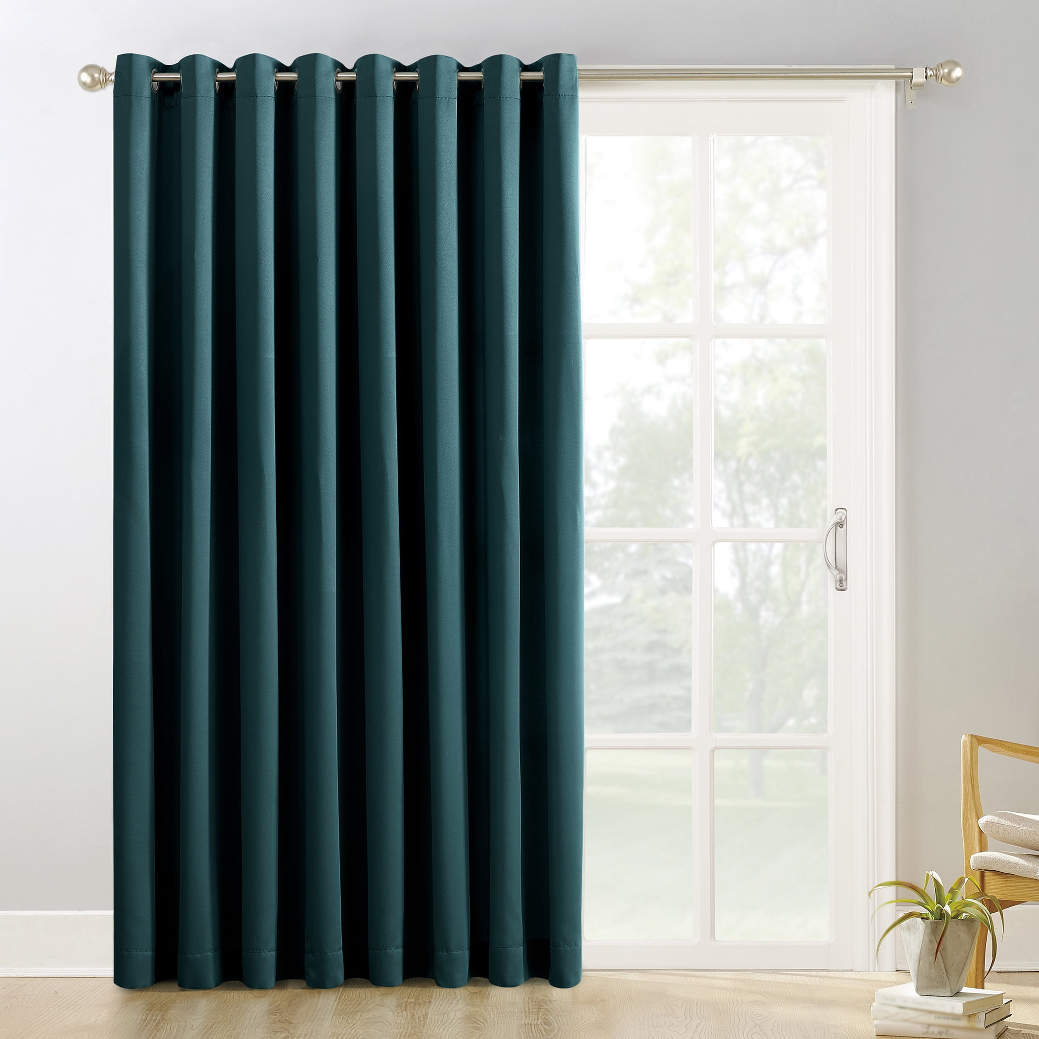 Sun Zero Conrad Extra Wide Blackout Sliding Patio Door Curtain Panel Com