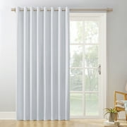 Sun Zero Conrad Extra-Wide Blackout Sliding Patio Door Curtain Panel, White, 100X84, 100"X84", Dove White