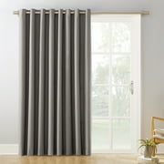 Sun Zero Conrad Extra-Wide Blackout Sliding Patio Door Curtain Panel, Chocolate, 100x84