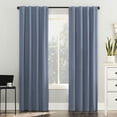 thumbnail image 1 of Sun Zero Cyrus 1-Piece Thermal 100% Blackout Back Tab/Rod Pocket Curtain Panel, Denim Blue, 40”W x 63"L, 1 of 9