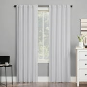 Sun Zero Cyrus 1-Piece Thermal 100% Blackout Back Tab/Rod Pocket Curtain Panel, White, 40 W x 96L