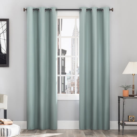Sun Zero Cyrus Thermal 100% Blackout Grommet Curtain Panel, 40"X63", Mineral