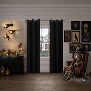 Sun Zero Cyrus Thermal 100% Blackout Grommet Curtain Panel, 40"X63", Black