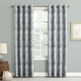 thumbnail image 1 of Sun Zero Dominic Distressed Woven Jacquard Blackout Grommet Curtain Panel, 50"X63", Indigo, 50"X63", Indigo Blue, 1 of 8