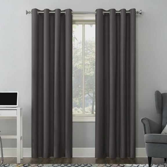 Sun Zero Duran Thermal Insulated 100% Blackout Grommet Curtain Panel, 50"x108", Fig Purple (Single Panel)