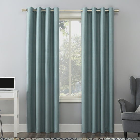 Sun Zero Duran Thermal Insulated 100% Blackout Grommet Curtain Panel, 50"X108", Mineral
