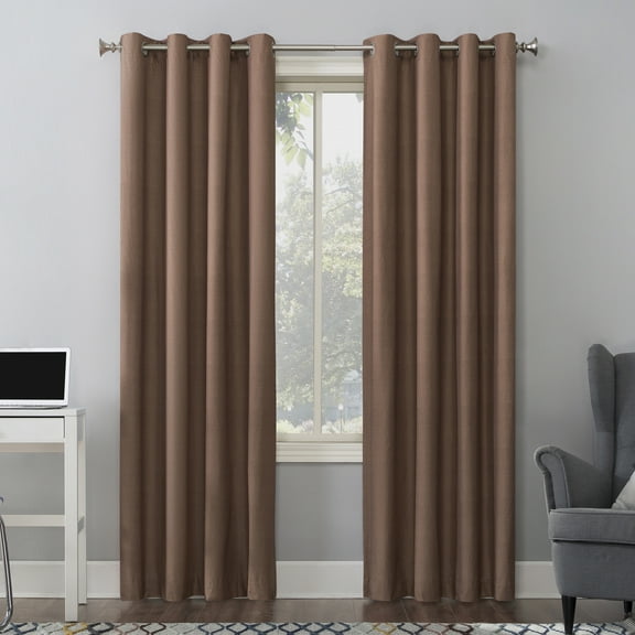 Sun Zero Duran Thermal Insulated 100% Blackout Grommet Curtain Panel, 50"X63", Cedar Orange (Single Panel)