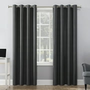 Sun Zero Duran Thermal Insulated 100% Blackout Grommet Curtain Panel, 50"X63", Charcoal (Single Panel)