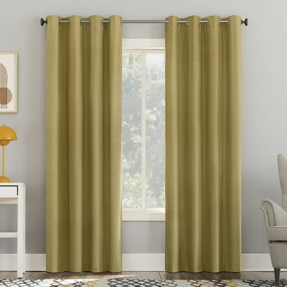 Sun Zero Duran Thermal Insulated 100% Blackout Grommet Curtain Panel, 50"X63", Gold