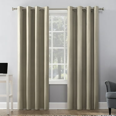 Sun Zero Duran Thermal Insulated 100% Blackout Grommet Curtain Panel, 50"X63", Linen (Single Panel)