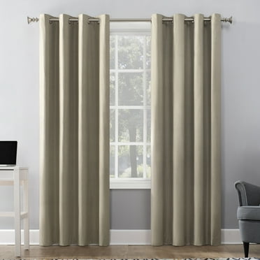 Sun Zero Duran Thermal Insulated 100% Blackout Grommet Curtain Panel, 50"x63", Linen (Single Panel)