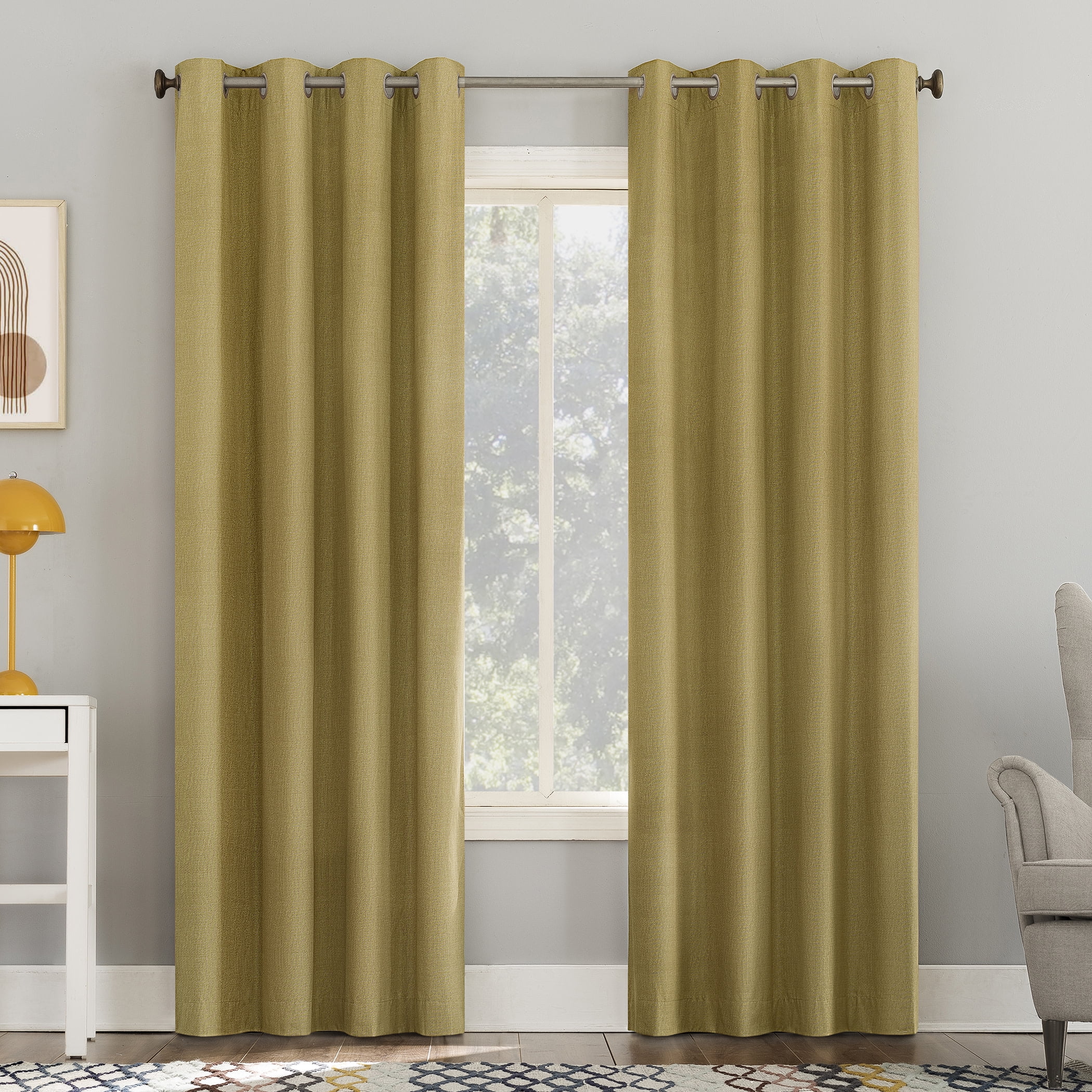 Gold 50"x84" Polyester Blackout Grommet Curtain Panel