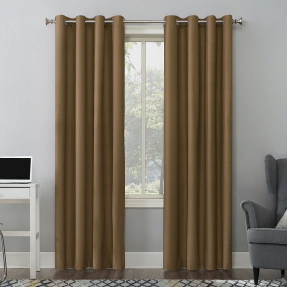 Sun Zero Duran Thermal Insulated 100% Blackout Grommet Curtain Panel, 50"X84", Pecan (Single Panel)