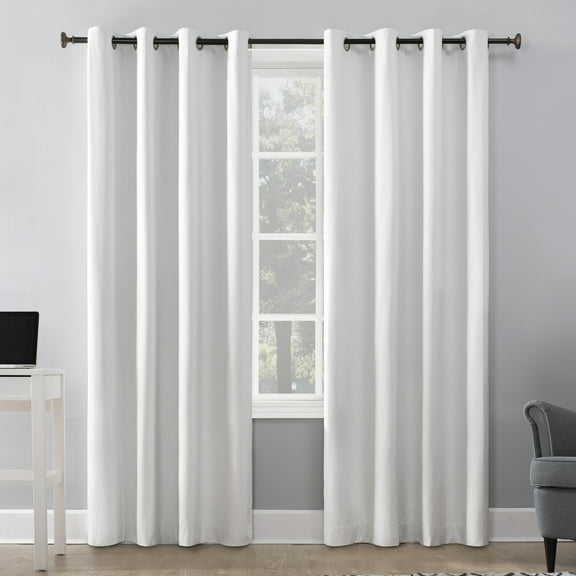 Sun Zero Duran Thermal Insulated 100% Blackout Grommet Curtain Panel, 50"X84", White (Single Panel)