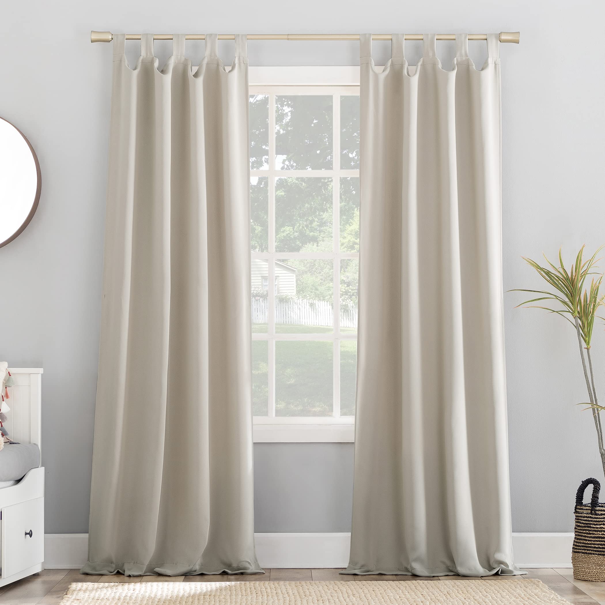 Sun Zero Easton Blackout Tab Top Curtain Panel - 40x95 Inch, Teal, Energy Saving & Noise Reducing - View #6