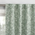 thumbnail image 1 of Sun Zero Estelle 2-pack Foliage Woven Jacquard 100% Blackout Back Tab/Rod Pocket Curtain Panel Pair, 36"W x 84"L, Sage Green, 1 of 1